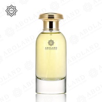 Botella de cristal redonda personalizada, frasco de Perfume transparente de alta calidad, 50ml, 100ml