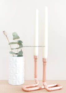 Candelero decorativo octágono de cobre alto, decoraciones navideñas para el hogar, soporte de Metal, forma de pilar de vidrio, número de modelo, centros de mesa - Product Image 4