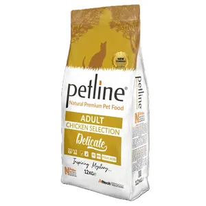 Hoge Eiwit Petline Natuurlijke Premium Adult Kip Kat Voedsel 12 Kg Petline Rental Pet Food Productie Bedrijf Turkije