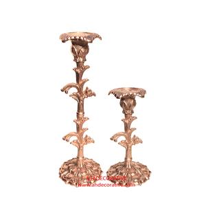 Rose Gold Finished Embossed handmade <b>Candle</b> Holder Unique Design Table <b>Centerpiece</b> & Christmas Decorative <b>Candle</b> Holder Set of 2 - Product Image 1
