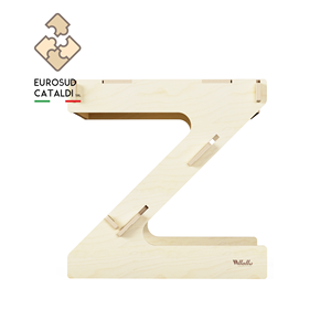 Tavolino alto moderno in legno di betulla naturale 12mm con forma a z e sistema ad incastro, per soggiorno e ufficio. Di WLLALLA - Product Image 2