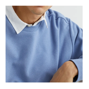 2022 último diseño azul cielo sudadera hombres manga completa logotipo personalizado 100% algodón ODM ropa deportiva tamaño 6XL Puff bajo precio de fábrica - Product Image 4