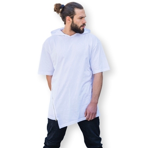 Camiseta Blanca Extra Grande con Cierre, Estilo Hip Hop, 100% Algodón Orgánico, para Hombre y Niño, Ecológica, Transpirable, Informal, Tendencia 2020, Venta al Por Mayor - Product Image 3