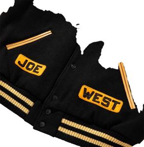 Chaqueta de béisbol de lana cálida Vintage de diseño personalizado para hombres Letterman cuerpo de invierno con cuello levantado y mangas al por mayor - Product Image 3