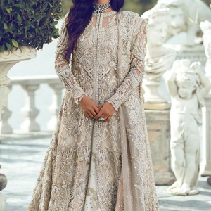 Heavy Embroidery on <b>Bridal</b>-<b>Jacket</b> Trendy Stunning Lehenga Dress-With Elegant Dupatta Embellished Zardozi Work for Wedding - Product Image 1