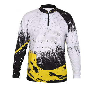 Polo de manga larga para exteriores para hombre, camisetas deportivas informales transpirables de secado rápido por sublimación - Product Image 4