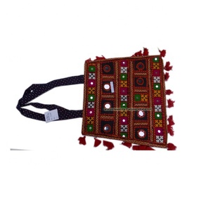 Cotton Fabric Hand Bag in Multi Color With <b>Mirror</b> Work Embroidery for College , Office Girls - Product Image 1