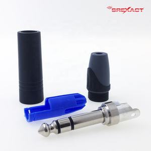 Audio professionnel 1/4 TRS stéréo 6.35mm prise coque en aluminium de haute qualité finition anodisée noire connecteurs de genre mâle - Product Image 6