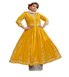 Summer wear Yellow cotton Lucknow chikan embroidery Kurtis Tops Tunics Wholesale Lucknowi Embroidery Tops Tunics