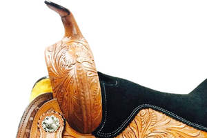 YnZ de cuero occidental las carreras de barriles de silla de montar a caballo Tack con juego de riendas Headstall de mama Collar d41 (tamaño 14 "-18") - Product Image 5