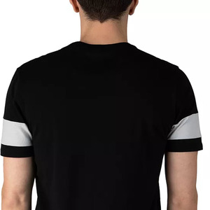 T-shirt homme noir uni en coton pur, manches courtes, vente en gros OEM, qualité garantie. - Product Image 6