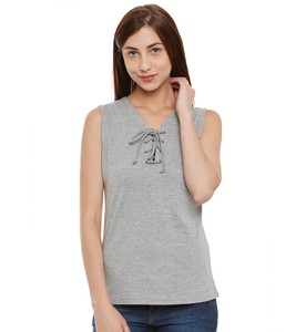 Camiseta recortada OEM para mujer, camiseta sin mangas, ropa de calle sin costuras, camiseta sin mangas informal elástica para mujer - Product Image 3