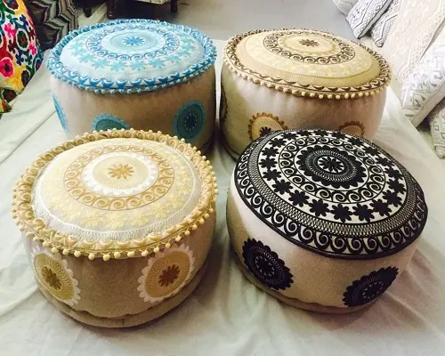 Thiết Kế Hiện Đại Handmade In Ottoman Tay Dệt Puff