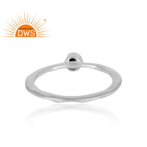 Anillo apilable de Plata de Ley 925 con gema de espinela negra Natural, joyería de fabricante de la India - Product Image 4