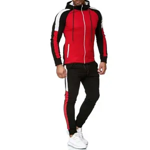 En kaliteli hafif eşofman fermuar cepler ile spor giyim seti erkek activewear set parça üst ve dipleri