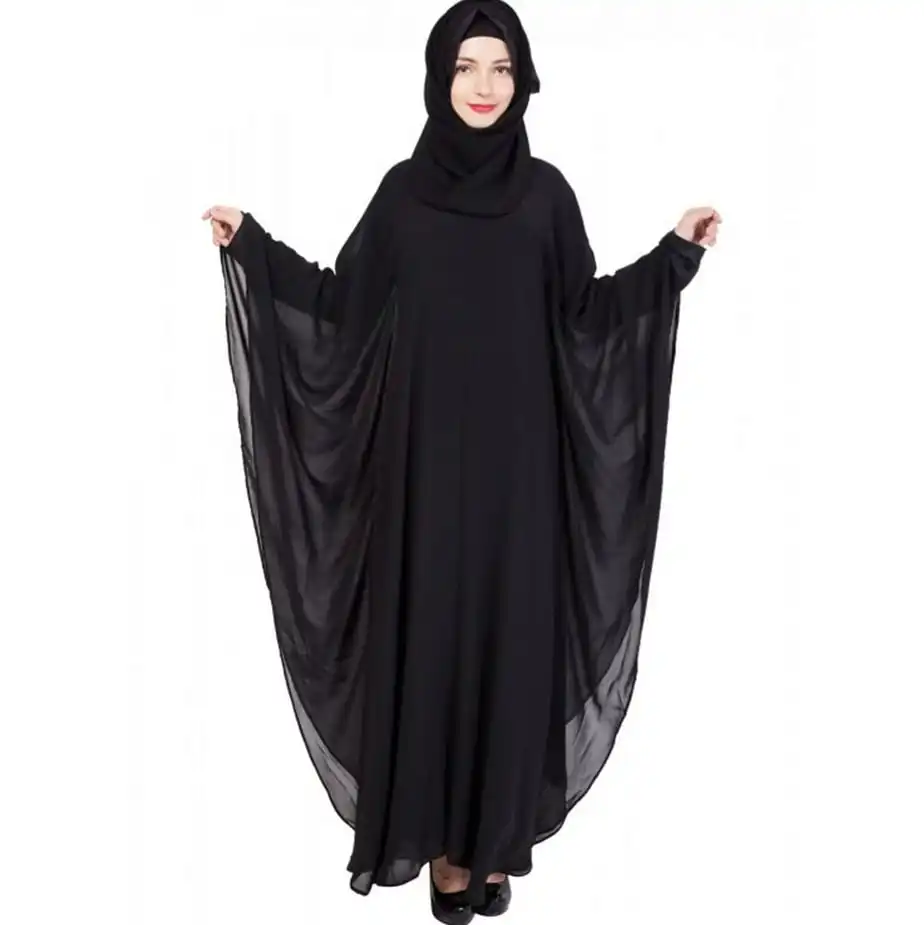 Kaftan Style Oversized Women Plain Black Abaya Muslim Wedding Borka Casual Simple Abayas