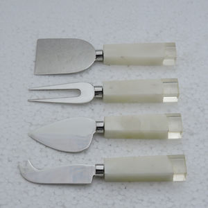 Pierre de marbre avec manche imprimé en émail et acier inoxydable de haute qualité 4 pièces couteau à fromage accessoires de cuisine cuisine à domicile - Product Image 3