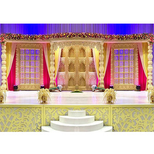 Mariage hindou Rajwada cadres arrière cérémonie de mariage cadres arrière mur arrière de mariage indien traditionnel - Product Image 1