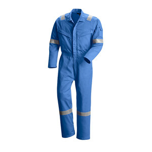 Bata reflectante de una pieza para hombre, ropa de trabajo Industrial con cuello vuelto, elegante, azul - Product Image 1