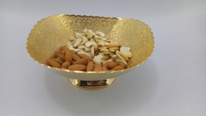 Tazón de servicio chapado en oro, artículo de regalo en forma de manzana, tazón de fruta seca dorada de diseño único, decoración para el hogar y la Mesa - Product Image 5