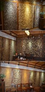 Rivestimento di pavimentazione delle mattonelle di mosaico del pannello di parete delle coperture dello scudo decorativo nero marrone naturale originale - Product Image 6