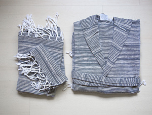 MS <b>Beach</b> <b>Towel</b> Bathrobe Sets 100% Cotton Turkish Hand Loom Woven High Quality Yarn Dyed Eco-friendly Quick Dry Geometric Pattern - Product Image 3