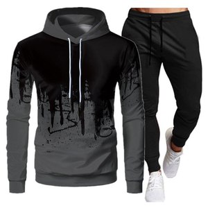 Wholesale Men's Stylish Winter Windproof Tracksuit Sets Customized Designer Print High Quality 100% Cotton Polyester Quick Dry - Product Image 2