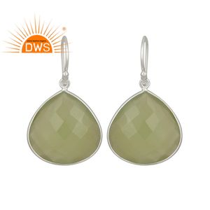 Prehnite Chalcedony ชุดพลอยไข่มุกธรรมชาติ,ผู้จัดจำหน่ายเครื่องประดับต่างหูห้อยเงินแท้925 - Product Image 1