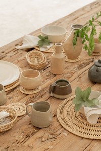 Best Selling Rattan Coffee Coasters Brown Color Natural Finished Perfect For <b>Placemats</b> And Stylish Designer Home Accessories - Product Image 2
