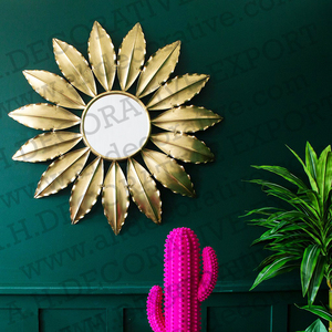 Classic Design New Arrival <b>Flower</b> Design Iron Made Bathroom Christmas Decorative Wall <b>Mirror</b> for Wholesale - Product Image 6