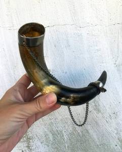 Bocina de polvo blanco para fiesta, bocina con Claxon en polvo y pulido natural con bebida hecha a mano y correa de cuero, producto caliente - Product Image 6