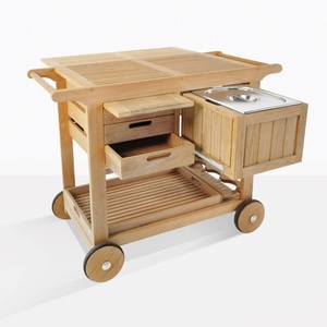 Wooden Teak Trolley Cart Garden Furniture - Product Image 2