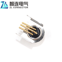 Ángulo recto macho hembra 2 3 4 6 8 Pin M8 de Metal a prueba de PCB de conector de contactos