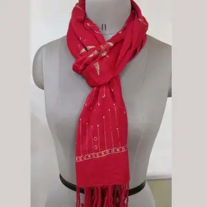 Rayon Viscose Printed fashion Scarf for women viscose fringe scarfs