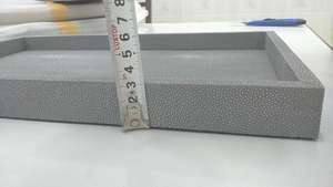0,36x0,18x0.035 Tamaño Color gris claro Vietnam Origen Retro Faux Shagreen Vanity Tray 100% Bandeja hecha a mano de Vietnam - Product Image 5