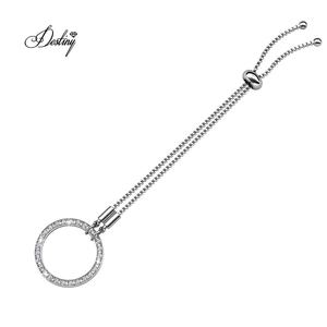 Daisini <span class=keywords><strong>Boucle</strong></span> Cercle Ruban Chaîne Curseur Bracelet Agrémenté de Cristaux <span class=keywords><strong>Swarovski</strong></span> Bracelet Plaqué Or 18k - Product Image 4