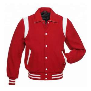 American Letterman Veste en laine épaisse en cuir véritable de meilleure qualité pour les collages de baseball décontractés. - Product Image 4