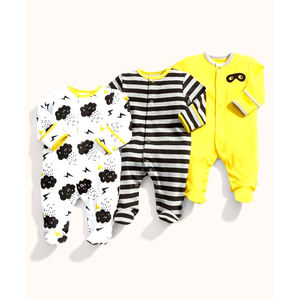 Barboteuses 100% coton à manches courtes et unies pour bébés Whoelsae - Product Image 4