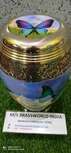 Handcrafted High Quality Brass Butterfly Adult Cremation Urn Premium <b>Funeral</b> <b>Supply</b> for Human Ashes Storage - Product Image 5