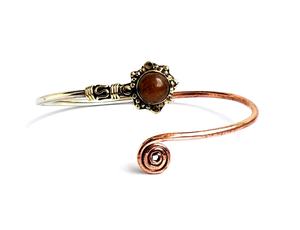 กำไลข้อมือแฟชั่นทำด้วยมือมาใหม่ชุบเงินและเสือคูเปอร์ด้วยหินกำไลข้อมือหินที่ทำด้วยมือไม่ซ้ำใคร - Product Image 3