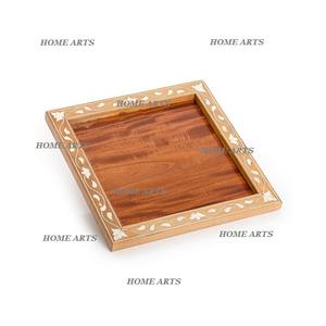 Plateau de service alimentaire de deux tailles différentes, fait main, en métal, de forme ronde, pour le thé et le café, best-seller - Product Image 3