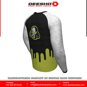 Camisetas de Fitness Reversibles Unisex, ropa deportiva de manga larga, cuello redondo, estampado, 100% poliéster, a prueba de viento, para adultos, de talla grande - Product Image 3