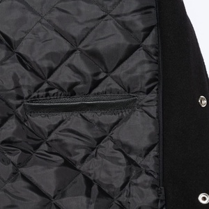 Chaqueta universitaria de poliéster personalizada al por mayor, traje informal de invierno de satén con cuello levantado y patrón de retazos - Product Image 6