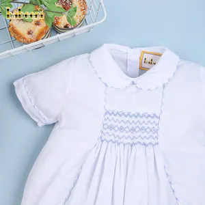 Smocked bubble romper for baby boy - BB1652