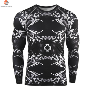 Haut de sport à manches longues pour homme, noir, anti-UV, à séchage rapide, compressif - Product Image 6