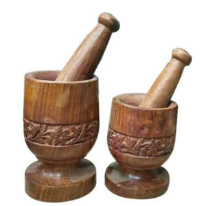 India Wholesale Wood <b>Mortar</b> and <b>Pestle</b> 4 Grids Spice Herb Spice Tools for Kitchen Accessories for Sale Product - Product Image 6
