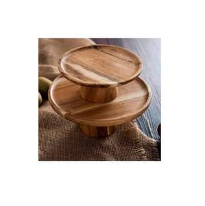 Serveur rond en bois écologique support à gâteau fête de mariage servant plateau à cupcake ustensiles de cuisson outils de gâteau à vendre - Product Image 6