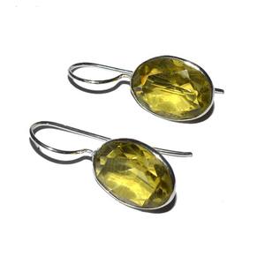 Gros Citron Quartz Pierre Boucles D'oreilles femmes boucles d'oreilles en pierre naturelle - Product Image 1