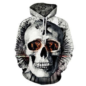 Alta calidad completa cráneo 3d de impresión de la sublimación casual unisex streetwear 100% poliéster Sudadera con capucha - Product Image 1