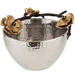 ชามตกแต่งแบบหยาบทำจากโลหะอลูมิเนียมชุบนิกเกิลเครื่องใช้บนโต๊ะอาหารสุดหรูสำหรับงานปาร์ตี้ของขวัญสุดหรู - Product Image 6